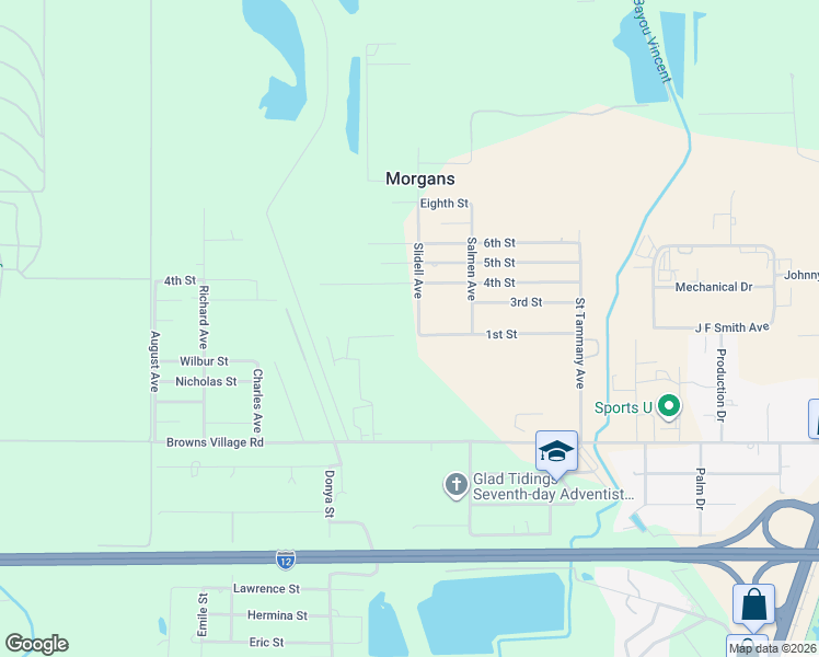 map of restaurants, bars, coffee shops, grocery stores, and more near 61137 Slidell Avenue in Slidell