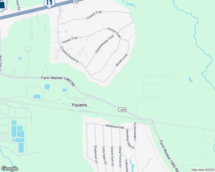 map of restaurants, bars, coffee shops, grocery stores, and more near 4358 Crystal Forest Drive in Conroe