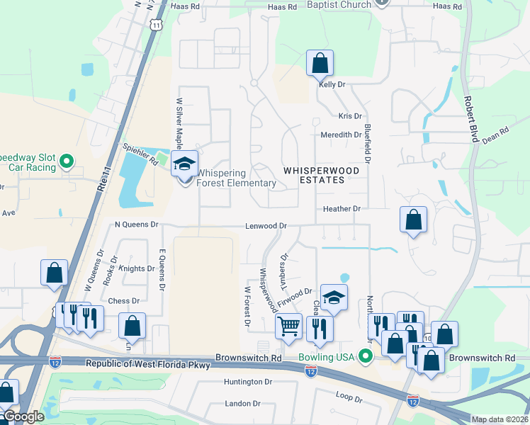 map of restaurants, bars, coffee shops, grocery stores, and more near 573 Claiborne Trails Drive in Slidell