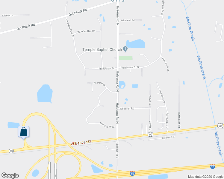 map of restaurants, bars, coffee shops, grocery stores, and more near 12315 Anarania Drive in Jacksonville