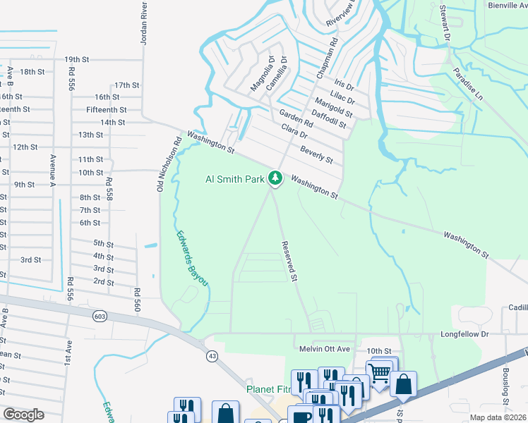 map of restaurants, bars, coffee shops, grocery stores, and more near 10234 Chapman Rd in Hancock