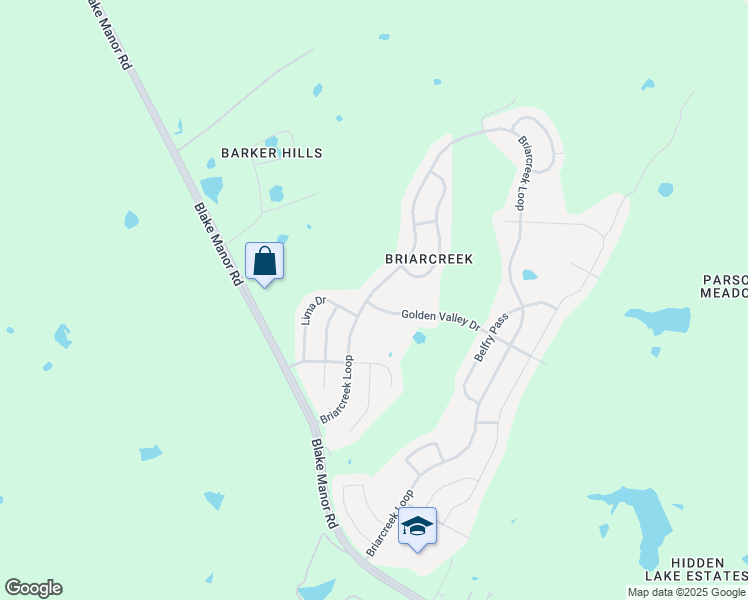 map of restaurants, bars, coffee shops, grocery stores, and more near 17716 Golden Valley Drive in Manor