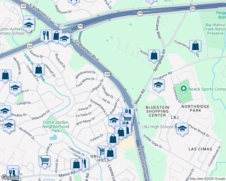 map of restaurants, bars, coffee shops, grocery stores, and more near 3303 Vintage Hills Cove in Austin