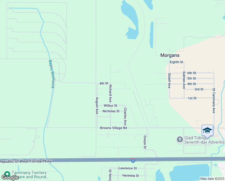 map of restaurants, bars, coffee shops, grocery stores, and more near 61141 Richard Avenue in Slidell