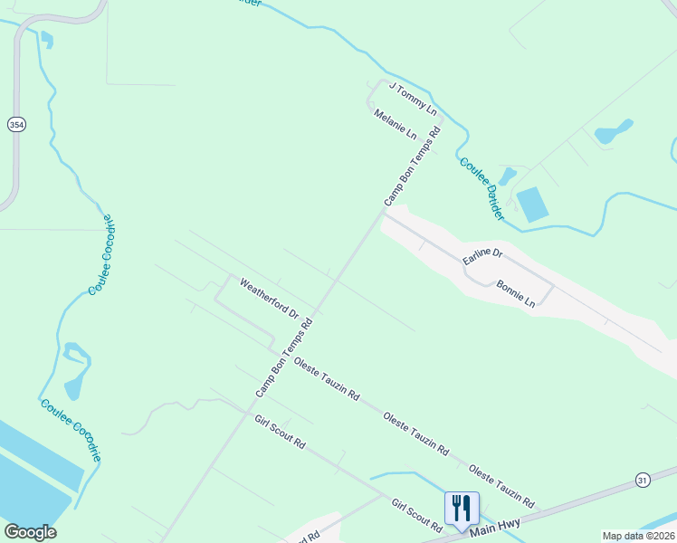 map of restaurants, bars, coffee shops, grocery stores, and more near 1092 Camp Bon Temps Road in Breaux Bridge