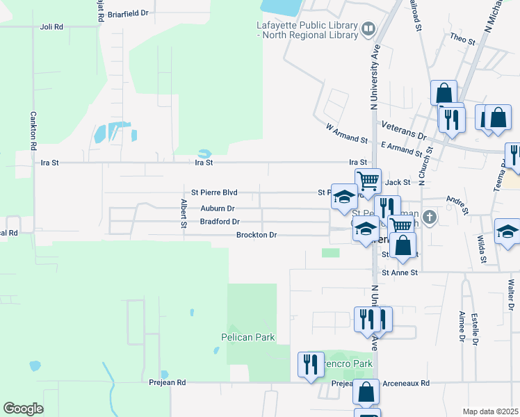 map of restaurants, bars, coffee shops, grocery stores, and more near Morocco in Carencro