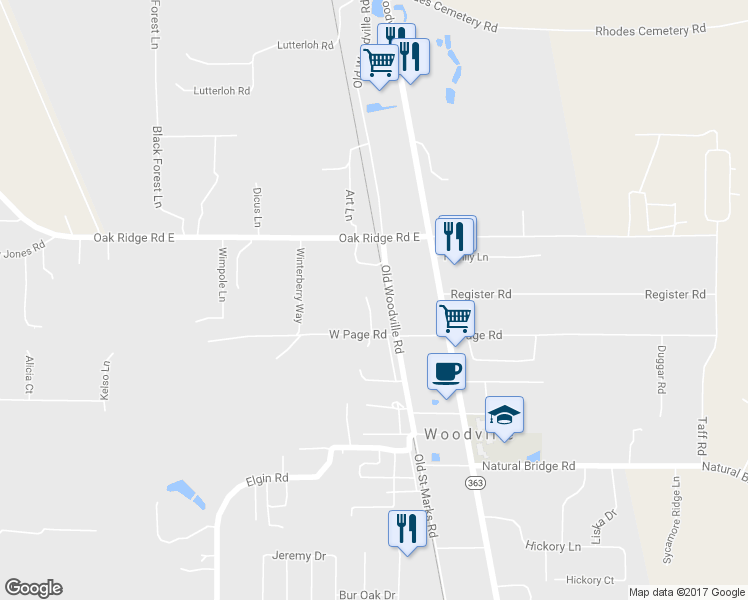map of restaurants, bars, coffee shops, grocery stores, and more near 9939 Mrs Myrt Way in Tallahassee