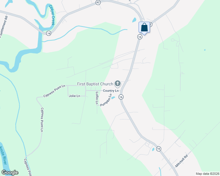 map of restaurants, bars, coffee shops, grocery stores, and more near 16375 Country Lane in French Settlement