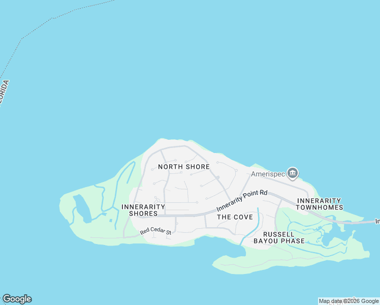 map of restaurants, bars, coffee shops, grocery stores, and more near 5461 North Shore Road in Pensacola