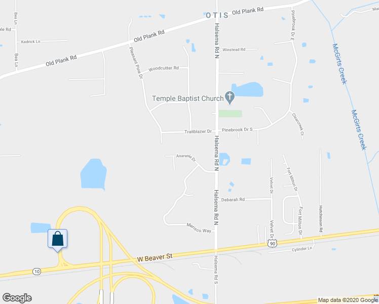 map of restaurants, bars, coffee shops, grocery stores, and more near 12381 Anarania Drive in Jacksonville