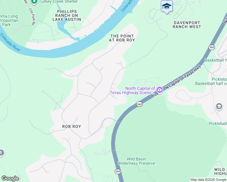 map of restaurants, bars, coffee shops, grocery stores, and more near 6808 Saint Stephens Cove in Austin
