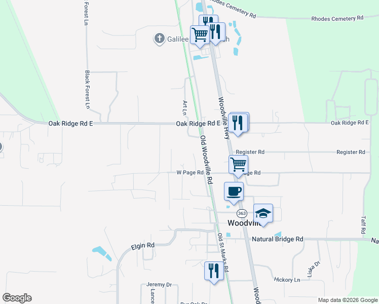 map of restaurants, bars, coffee shops, grocery stores, and more near 9939 Mrs Myrt Way in Tallahassee
