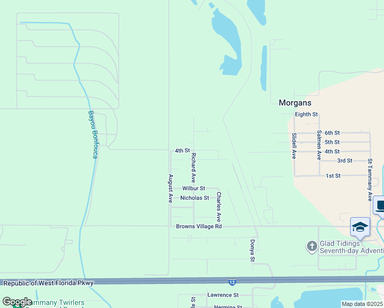 map of restaurants, bars, coffee shops, grocery stores, and more near 61197 Richard Avenue in Slidell