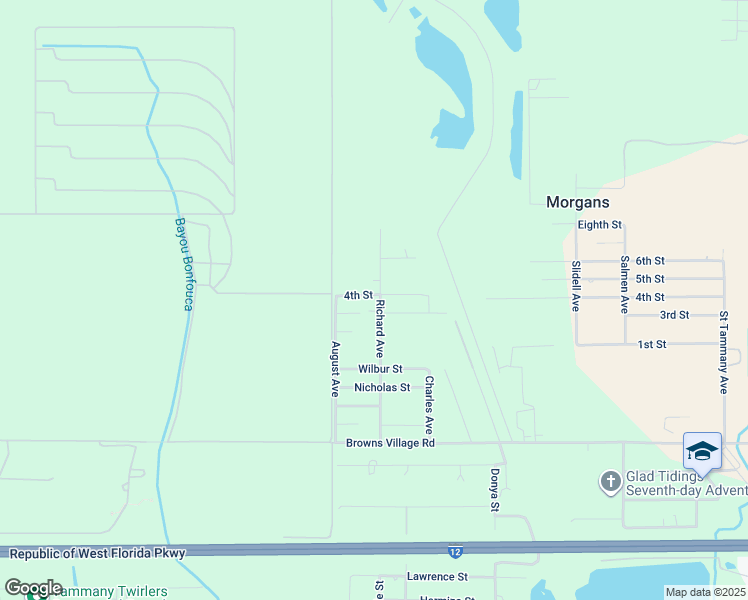 map of restaurants, bars, coffee shops, grocery stores, and more near 61197 Richard Avenue in Slidell