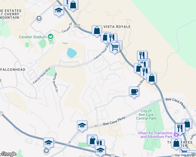 map of restaurants, bars, coffee shops, grocery stores, and more near 13708 Golden Wave Loop in Austin