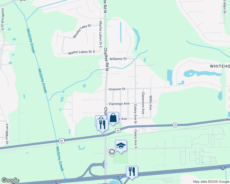 map of restaurants, bars, coffee shops, grocery stores, and more near 265 Floss Avenue in Jacksonville