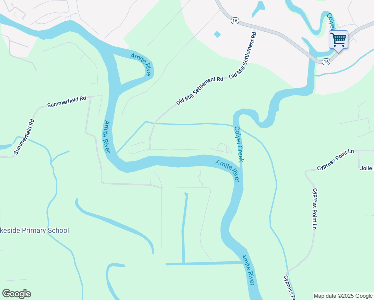 map of restaurants, bars, coffee shops, grocery stores, and more near 15015 Mill Settlement Trc in Denham Springs
