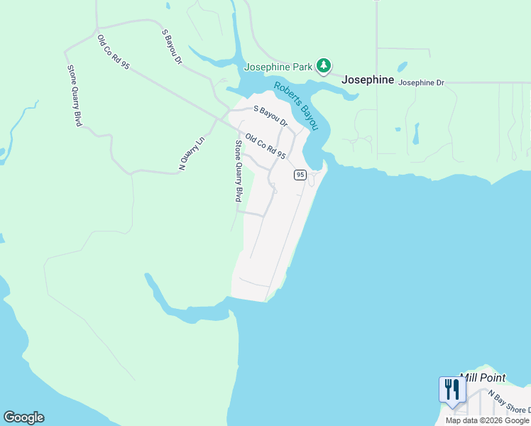 map of restaurants, bars, coffee shops, grocery stores, and more near 6538 East Quarry Drive in Elberta