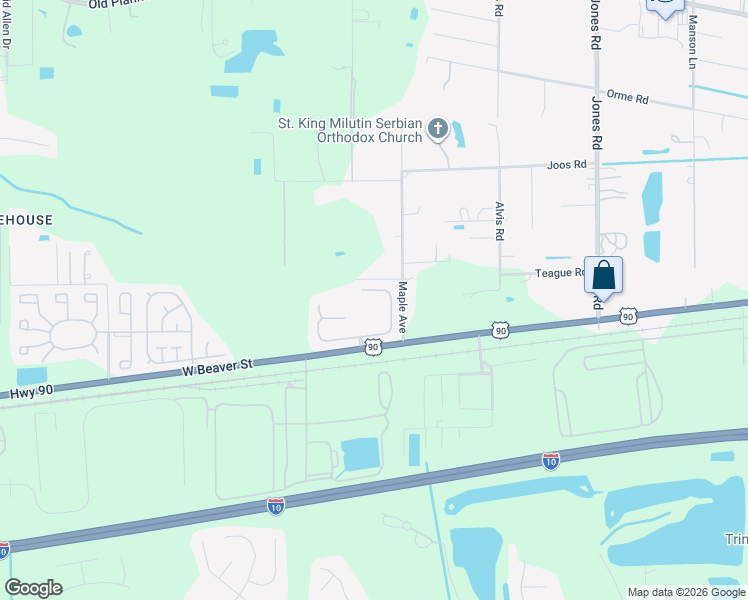 map of restaurants, bars, coffee shops, grocery stores, and more near 9545 Watershed Drive East in Jacksonville