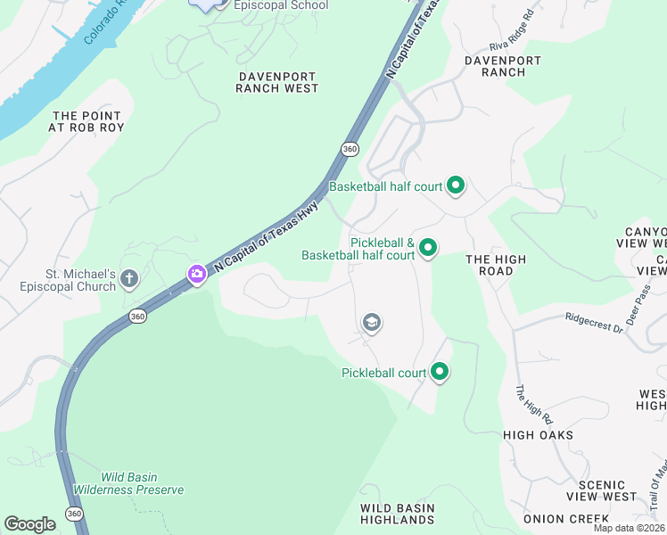 map of restaurants, bars, coffee shops, grocery stores, and more near 2004 Canonero Drive in Austin