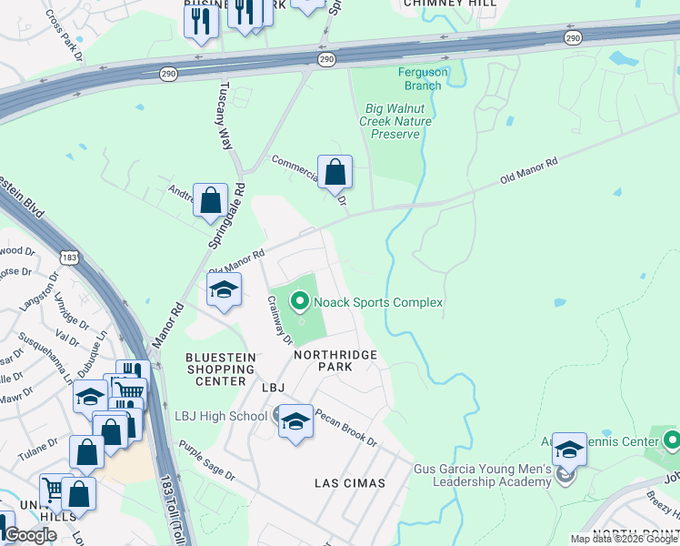 map of restaurants, bars, coffee shops, grocery stores, and more near 7900 Crystalbrook West in Austin