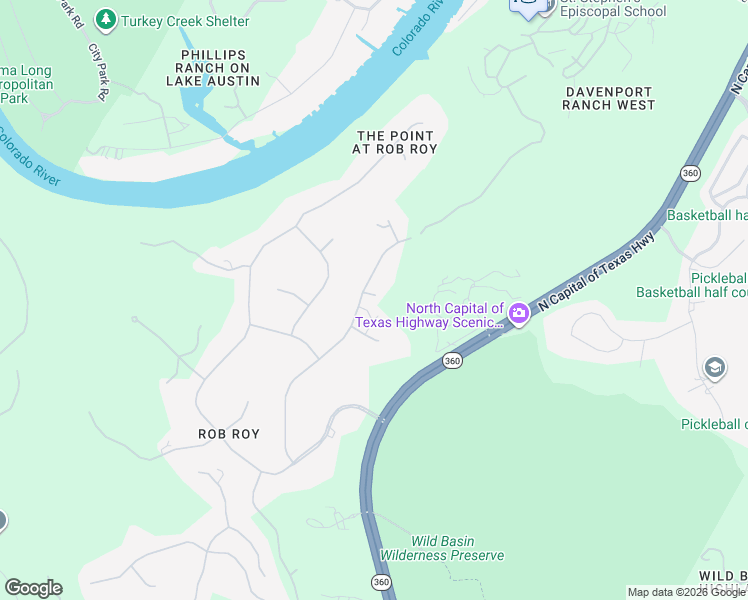 map of restaurants, bars, coffee shops, grocery stores, and more near 6808 Saint Stephens Cove in Austin