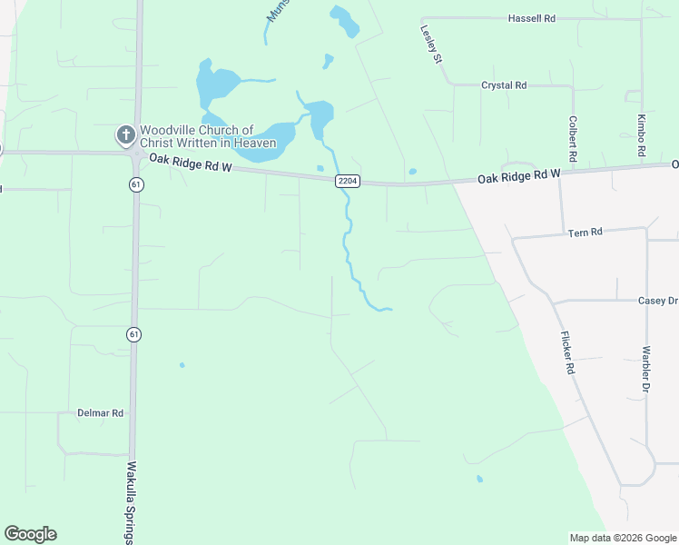 map of restaurants, bars, coffee shops, grocery stores, and more near 1215 Oak Ridge Road West in Tallahassee