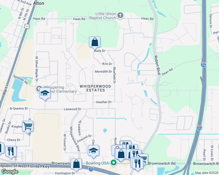 map of restaurants, bars, coffee shops, grocery stores, and more near 101 Leonell Circle in Slidell
