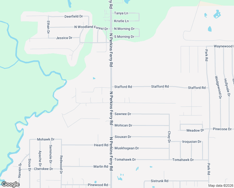 map of restaurants, bars, coffee shops, grocery stores, and more near 1130 N Perkins Ferry Rd in Lake Charles