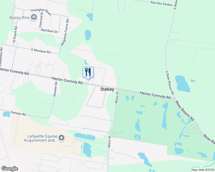 map of restaurants, bars, coffee shops, grocery stores, and more near 329-399 Bergeron Loop in Carencro