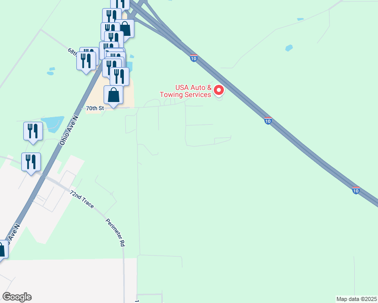 map of restaurants, bars, coffee shops, grocery stores, and more near 7065 103rd Place in Live Oak