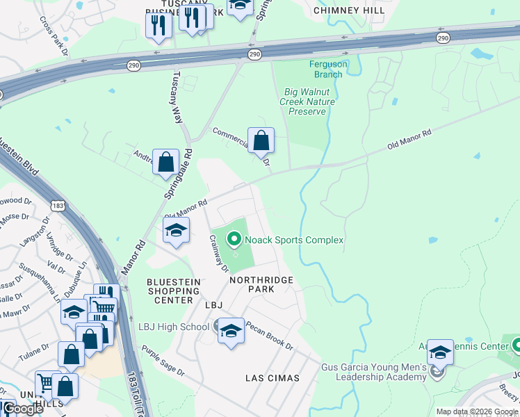 map of restaurants, bars, coffee shops, grocery stores, and more near 7933 Crystalbrook West in Austin