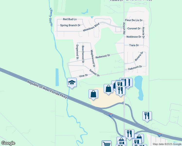 map of restaurants, bars, coffee shops, grocery stores, and more near in Slidell