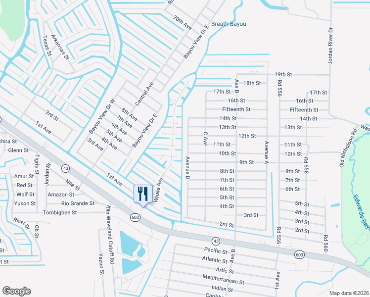 map of restaurants, bars, coffee shops, grocery stores, and more near 11th St in Hancock