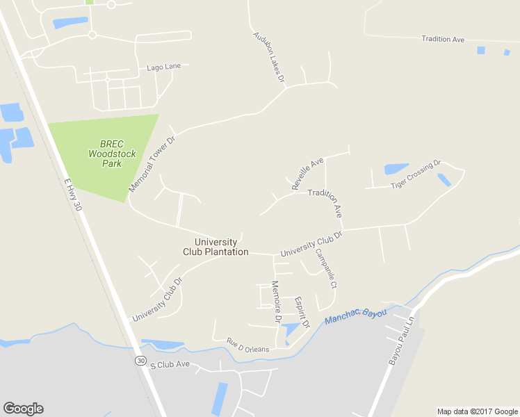 map of restaurants, bars, coffee shops, grocery stores, and more near 3128 Tradition Avenue in Baton Rouge