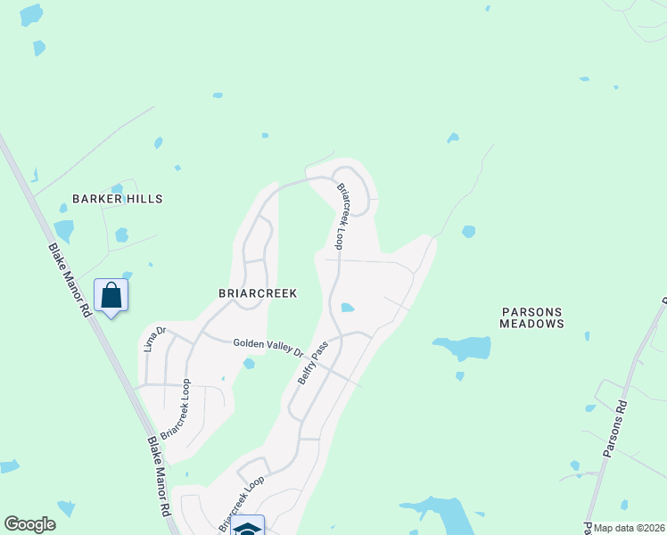 map of restaurants, bars, coffee shops, grocery stores, and more near 13144 Briarcreek Loop in Manor