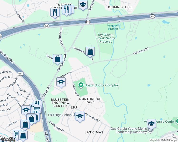 map of restaurants, bars, coffee shops, grocery stores, and more near 7933 Crystalbrook West in Austin