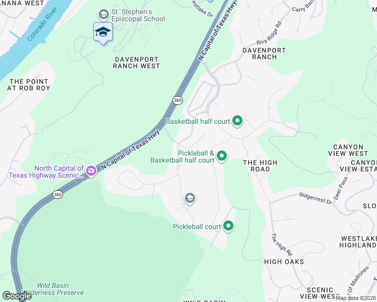 map of restaurants, bars, coffee shops, grocery stores, and more near 5931 Bold Ruler Way in Austin