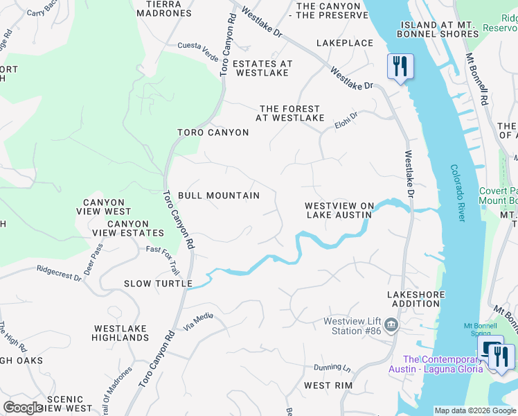 map of restaurants, bars, coffee shops, grocery stores, and more near 3204 Aztec Fall Cove in Austin