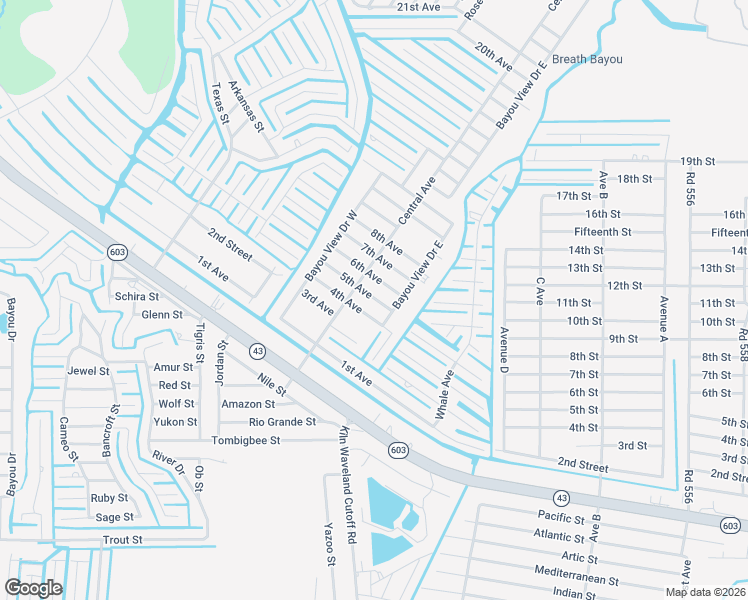 map of restaurants, bars, coffee shops, grocery stores, and more near 5th Avenue in Bay Saint Louis