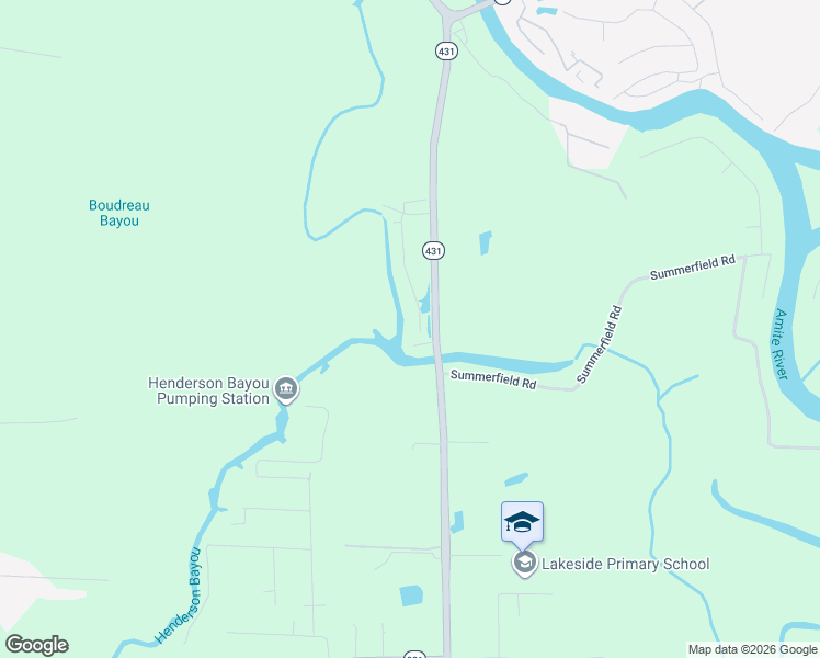 map of restaurants, bars, coffee shops, grocery stores, and more near 17265 Lake Street in Prairieville