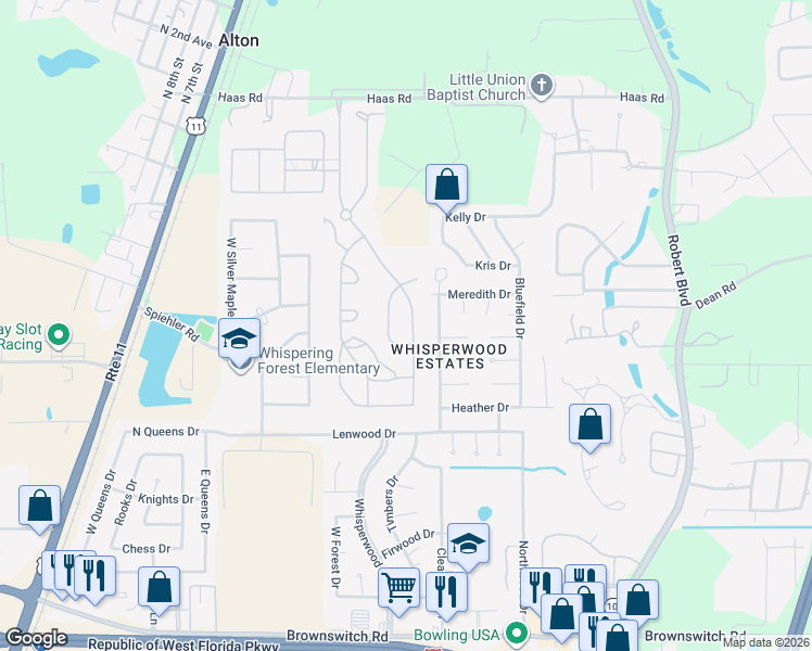 map of restaurants, bars, coffee shops, grocery stores, and more near 238 Ashton Parc in Slidell