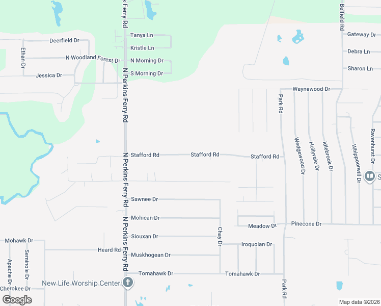 map of restaurants, bars, coffee shops, grocery stores, and more near 1389 Stafford Road in Lake Charles