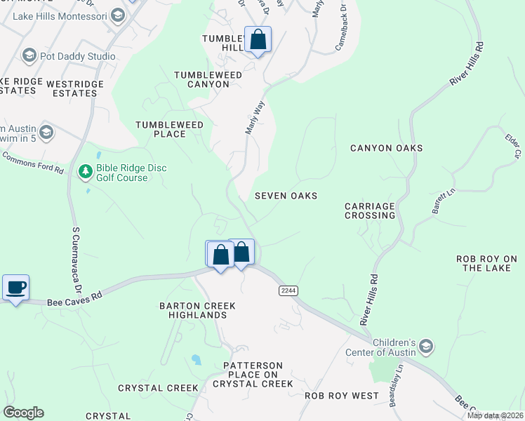 map of restaurants, bars, coffee shops, grocery stores, and more near 108 Brandon Way in Austin