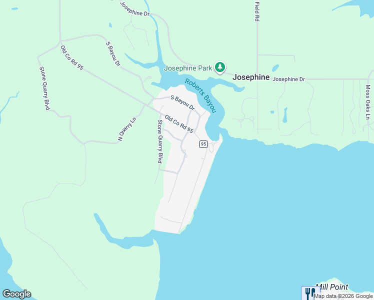 map of restaurants, bars, coffee shops, grocery stores, and more near 6640 East Quarry Drive in Elberta