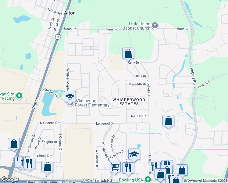 map of restaurants, bars, coffee shops, grocery stores, and more near 238 Ashton Parc in Slidell
