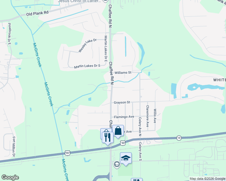map of restaurants, bars, coffee shops, grocery stores, and more near 11126 Wilkie Lane in Jacksonville