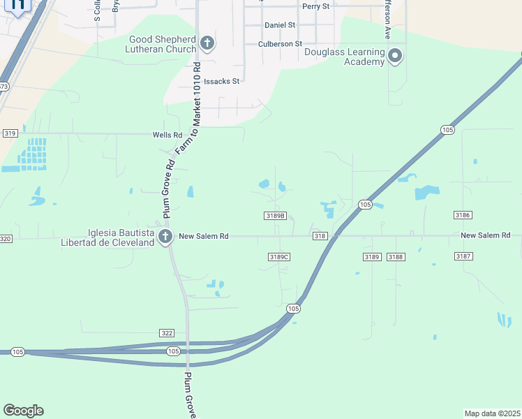 map of restaurants, bars, coffee shops, grocery stores, and more near 121 County Road 3189b in Cleveland