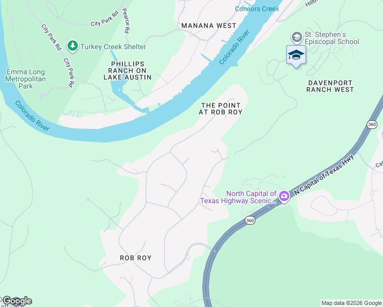 map of restaurants, bars, coffee shops, grocery stores, and more near 4 Clarendon Lane in Austin