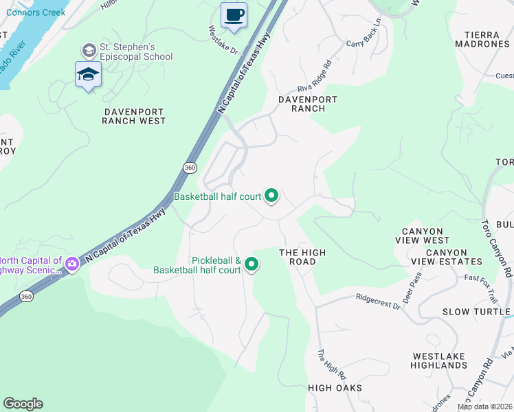 map of restaurants, bars, coffee shops, grocery stores, and more near 2547 Waymaker Way in Austin